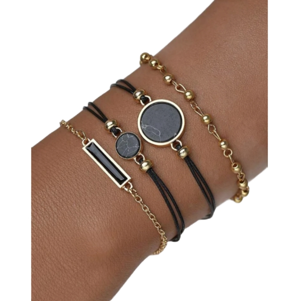 Marble Coin Bracelet Set